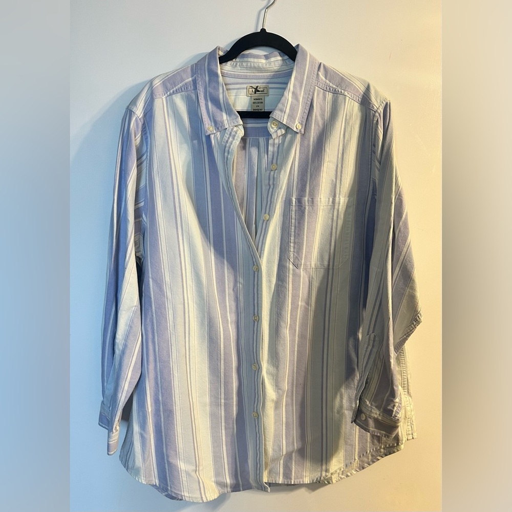 Vintage LL Bean Button Down Top Coast Vibes 100% Cotton Women’s XXL